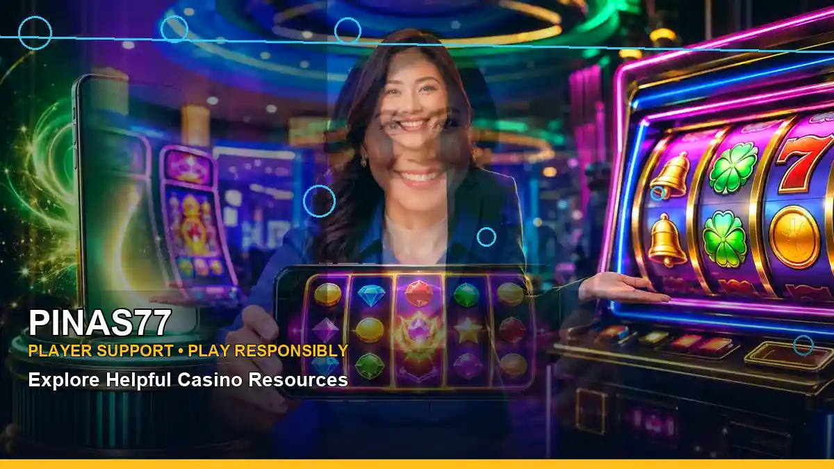 PINAS77 Super Wheel and online slot games shown in a mobile-friendly casino layout