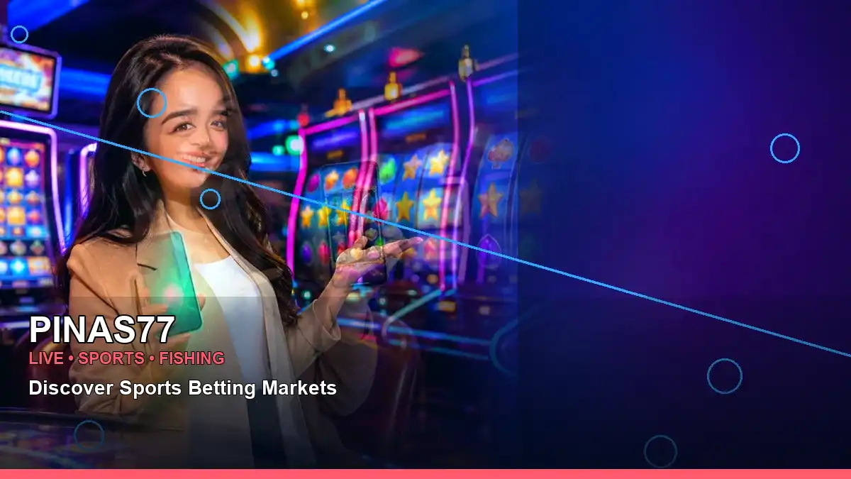 PINAS77 mobile casino scene with an adult Filipina host framed on the left