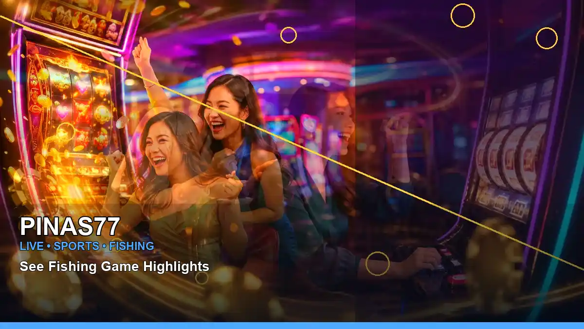 PINAS77 vivo live information with lucky reels and online slot gameplay arranged in a right-diagonal composition